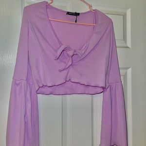 Bell sleeve crop top